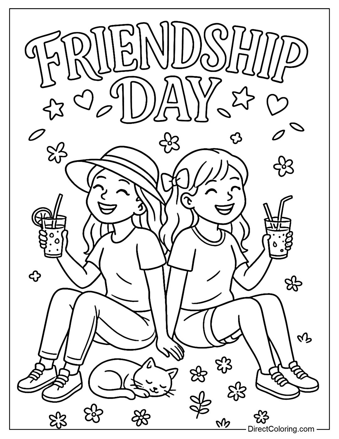 best friends printable coloring pages