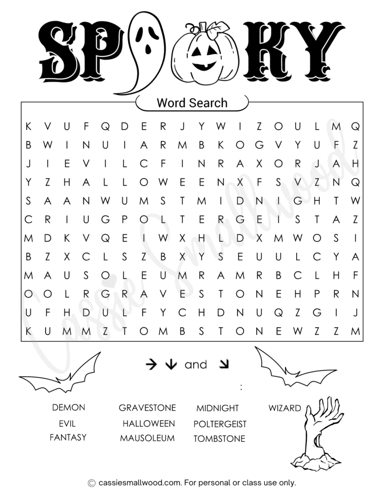 halloween word puzzles printable