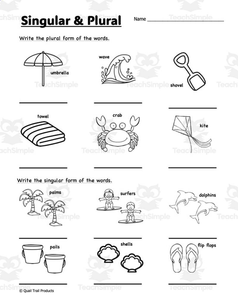 Grade 2 ELA Worksheets Beach Theme By Teach Simple