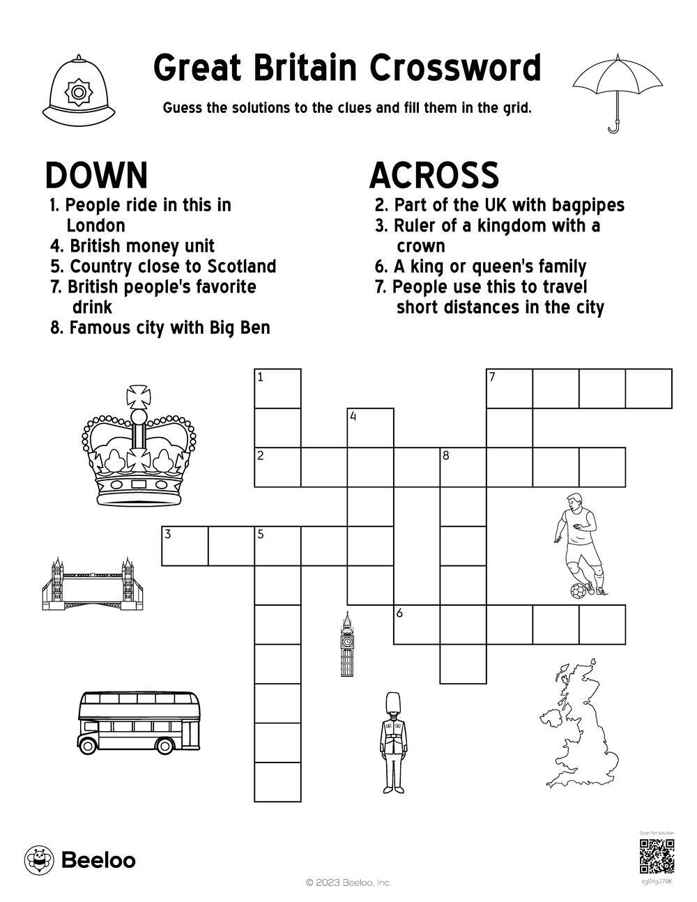 Great Britain Crossword Beeloo Printable Crafts And Activities For Kids Great Britain Crossword Beeloo Printable Crafts And Activities For Kids