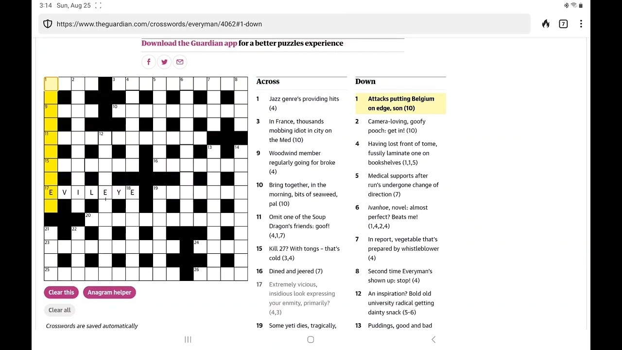 Guardian Everyman Crossword No 4 062 YouTube