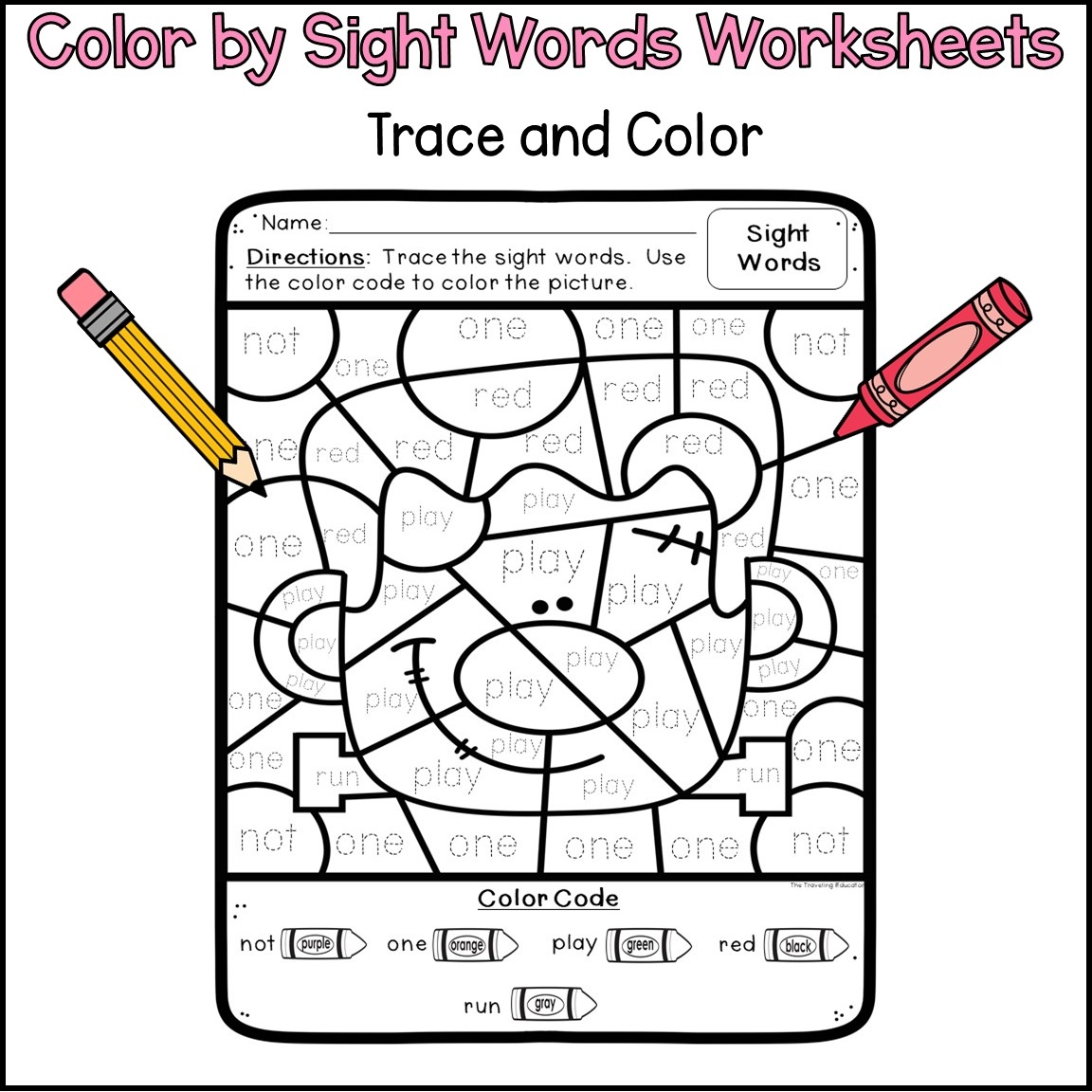 Halloween Color By Sight Words For Pre K And Kindergarten The Traveling Educator Halloween Color By Sight Words For Pre K And Kindergarten The Traveling Educator