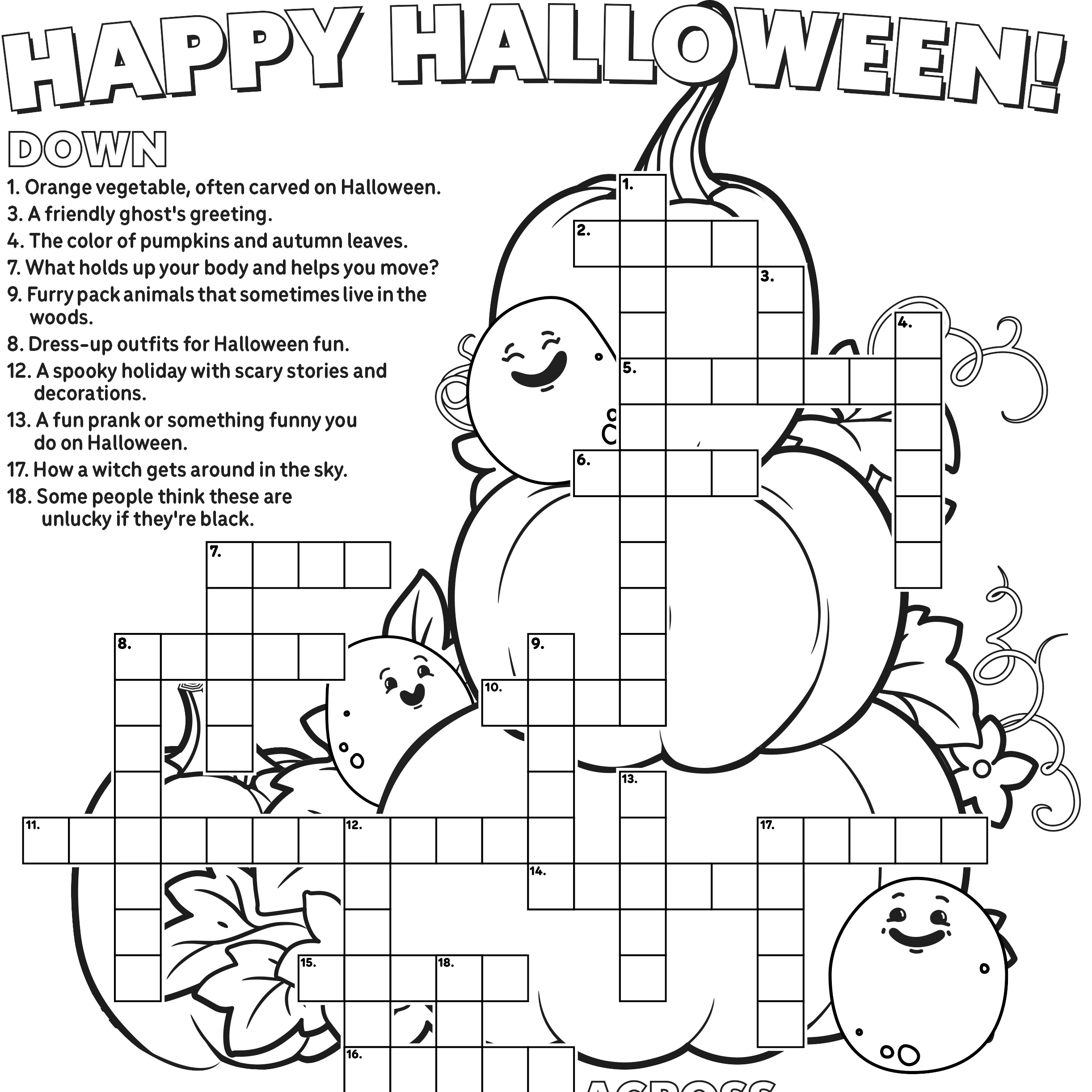 puzzles to print halloween crossword