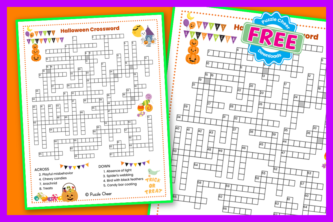 Halloween Crossword Puzzle Puzzle Cheer Halloween Crossword Puzzle Puzzle Cheer