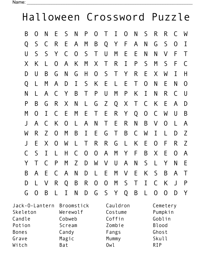 free printable halloween crossword puzzles free printable halloween crossword puzzles