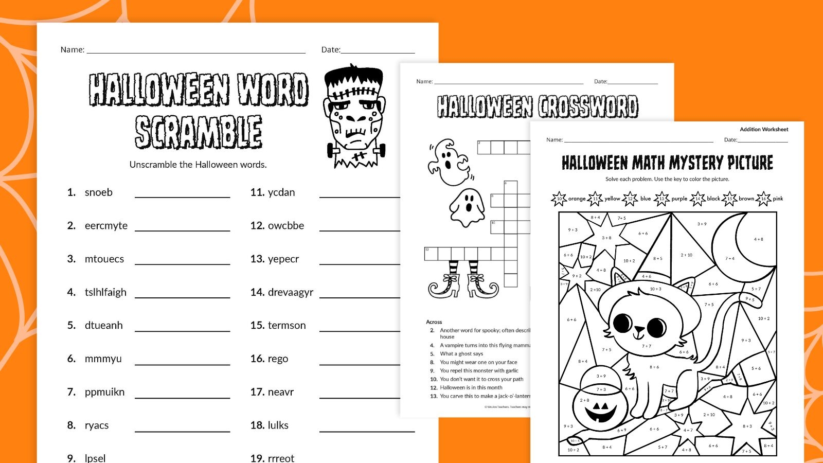 halloween activities for 2nd graders
