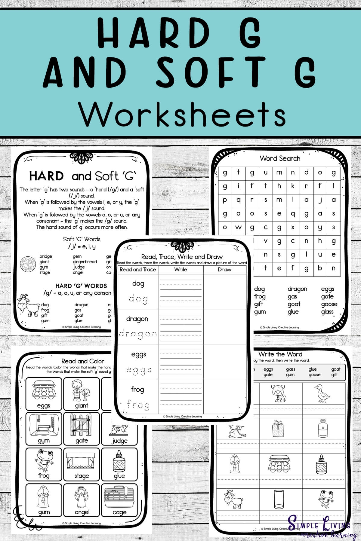hard and soft g worksheets
