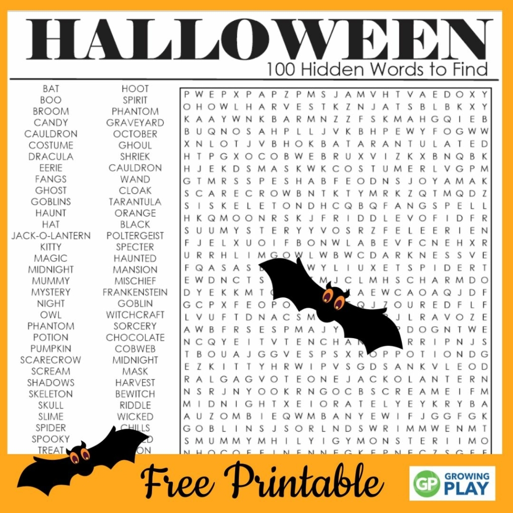free printable halloween word searches