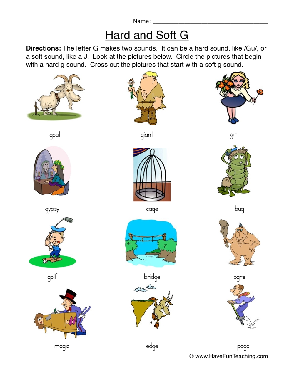 Hard Soft G Worksheet Pictures Have Fun Teaching Hard Soft G Worksheet Pictures Have Fun Teaching