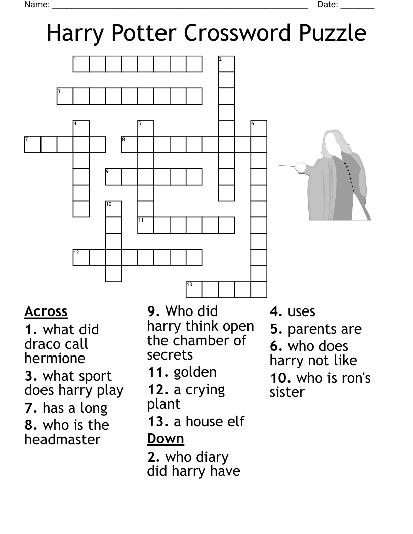 Harry Potter Crossword Puzzle WordMint Harry Potter Crossword Puzzle WordMint