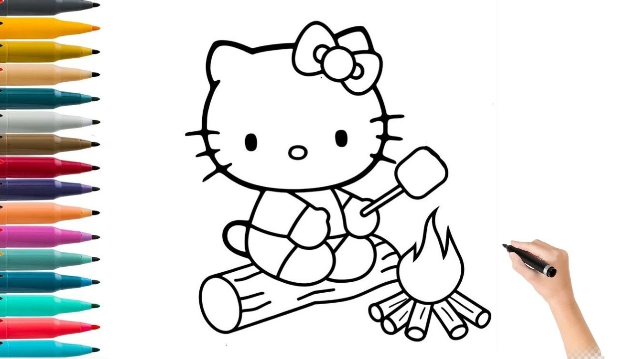 hello kitty marshmallow coloring page