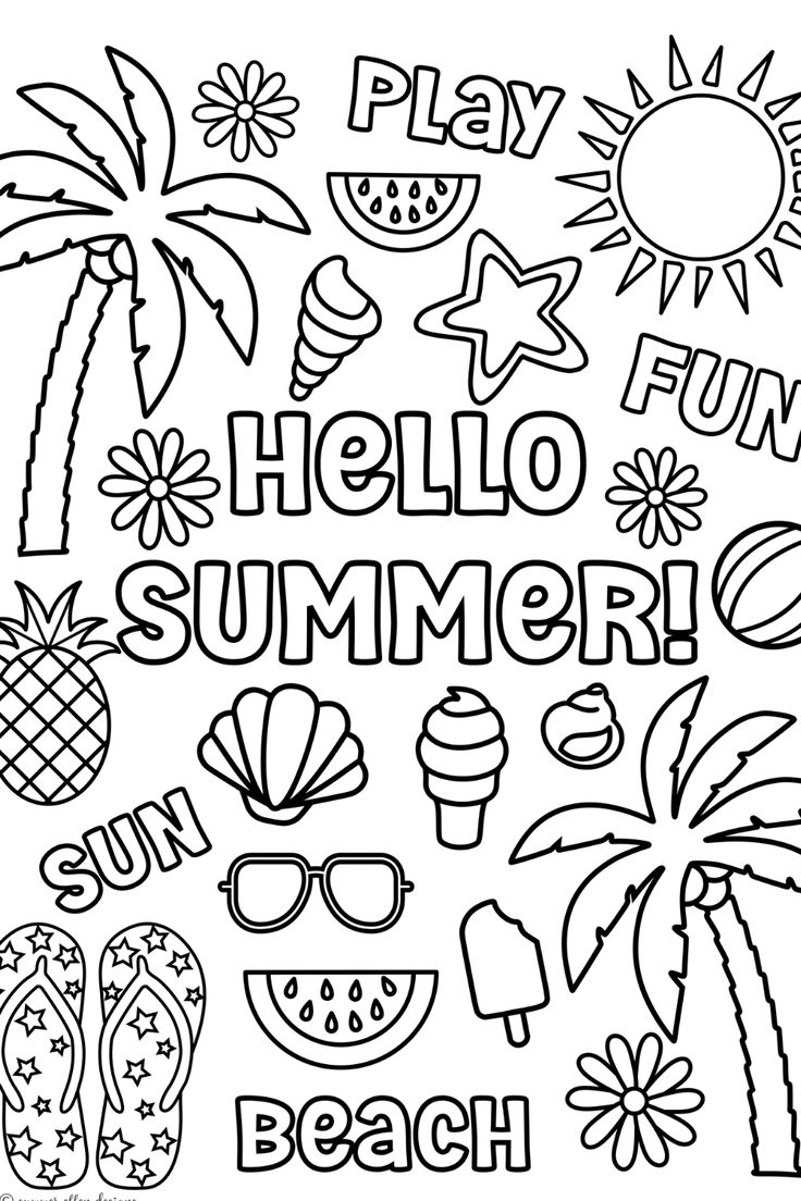 Hello Summer Printable Coloring Pages For Kids Hello Summer Printable Coloring Pages For Kids