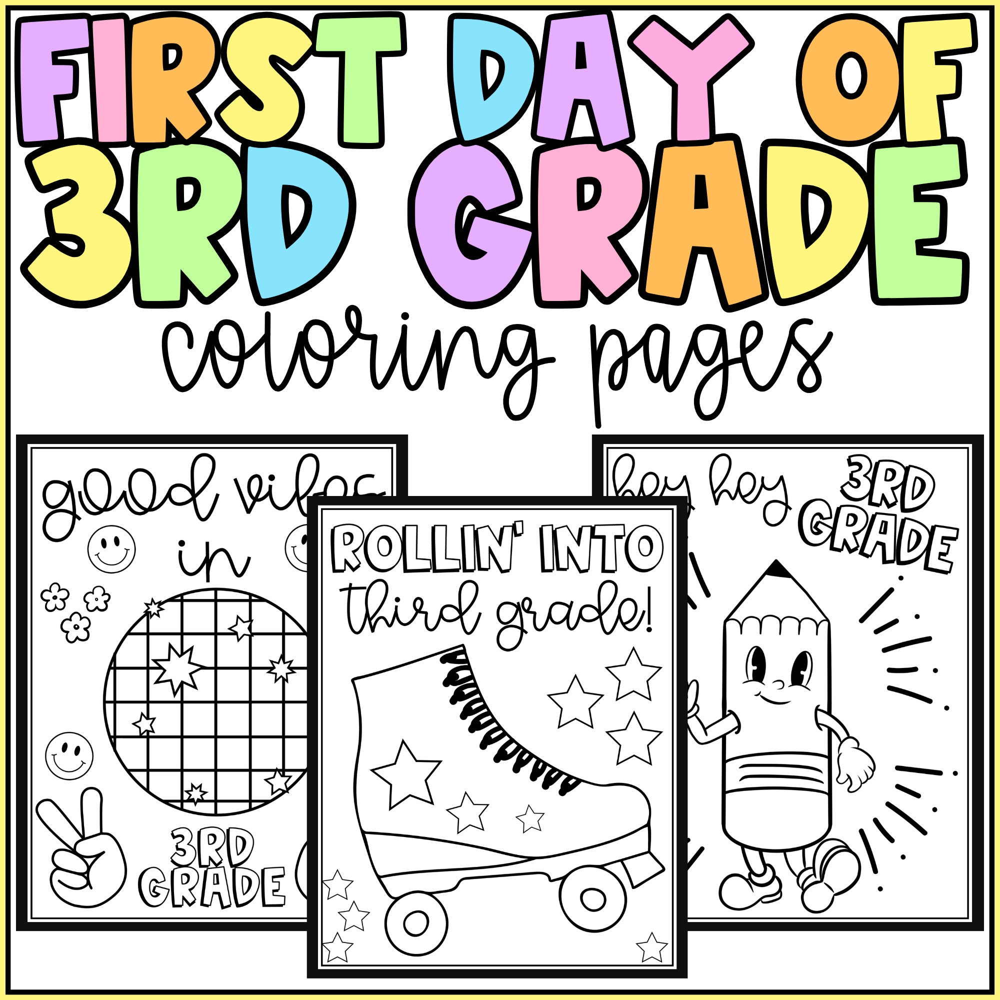 Hello Third Grade Coloring Pages First Day Of 3rd Grade Activity Low Prep Etsy Hello Third Grade Coloring Pages First Day Of 3rd Grade Activity Low Prep Etsy