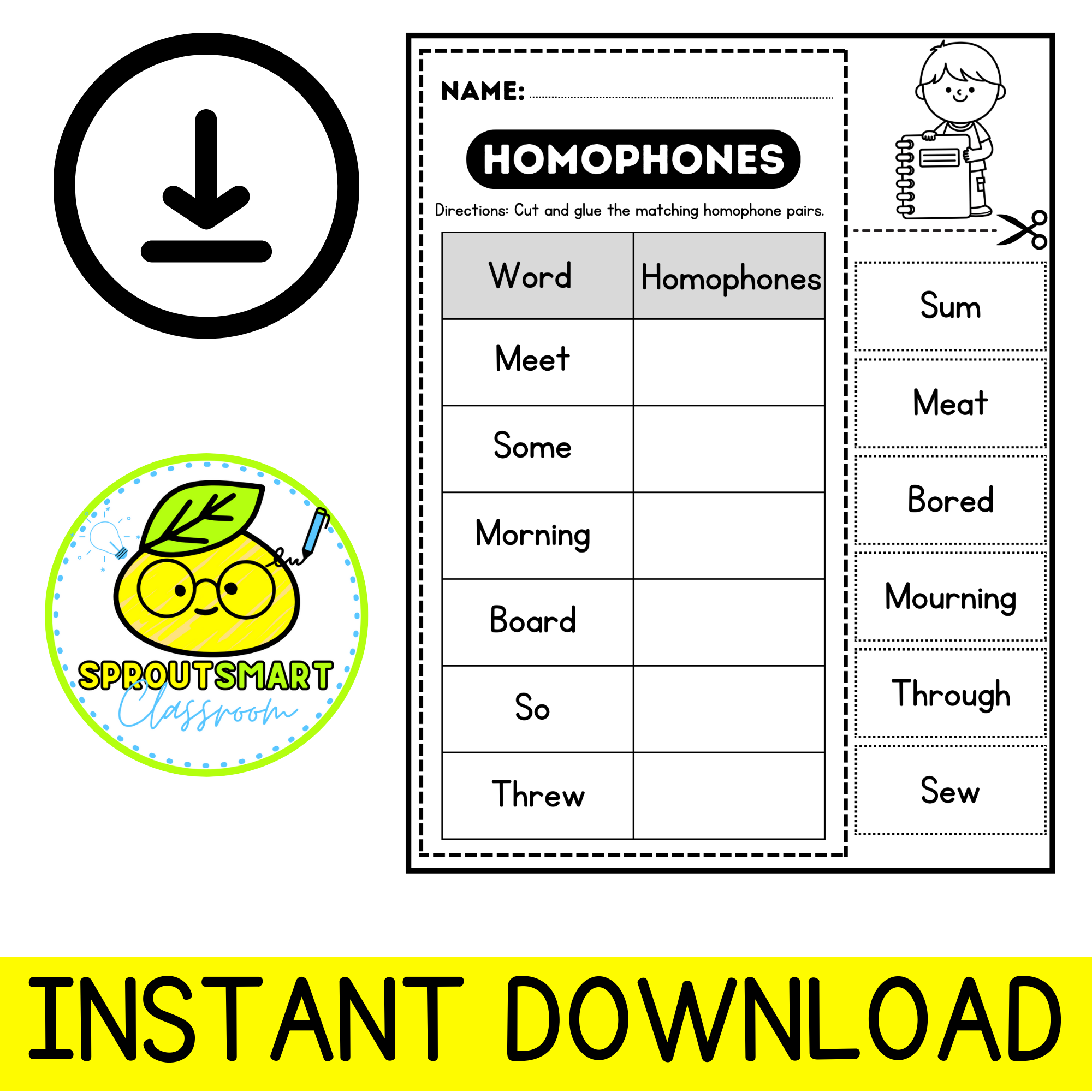 Homophones Cut And Paste Fun Activity Grammar Worksheets 1st And 2nd Grade Made By Teachers Homophones Cut And Paste Fun Activity Grammar Worksheets 1st And 2nd Grade Made By Teachers