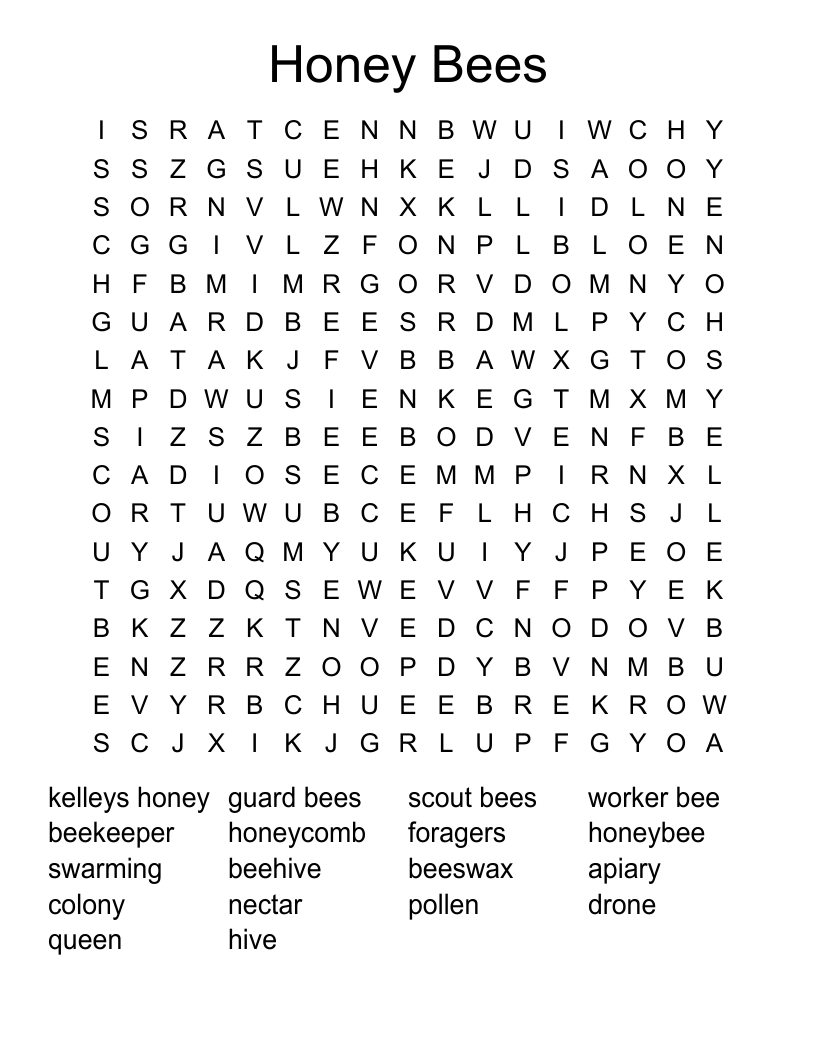 HONEY BEES Crossword WordMint HONEY BEES Crossword WordMint