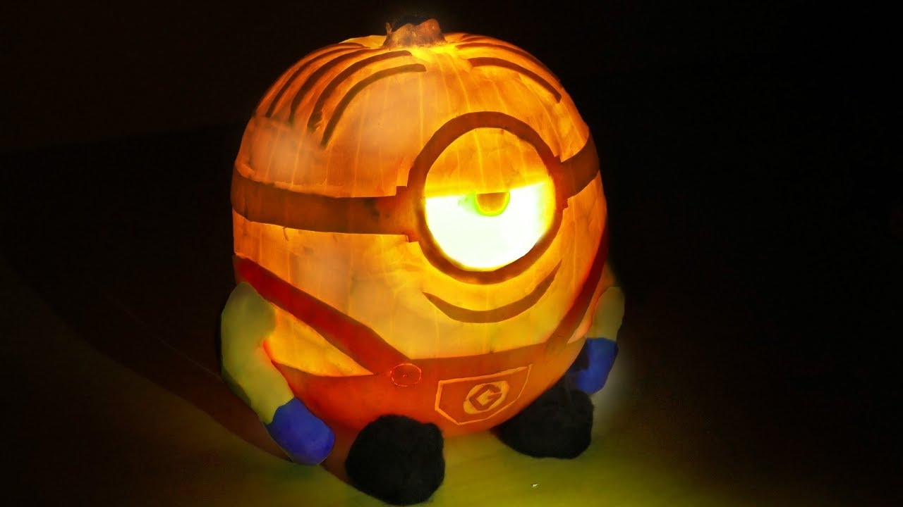 How To Carve A Minion Pumpkin Design YouTube
