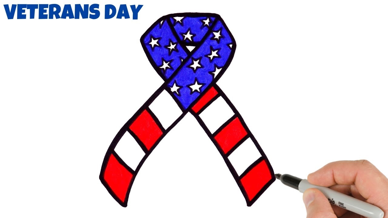 How To Draw An Armed Forces Ribbon Veterans Day Drawings YouTube