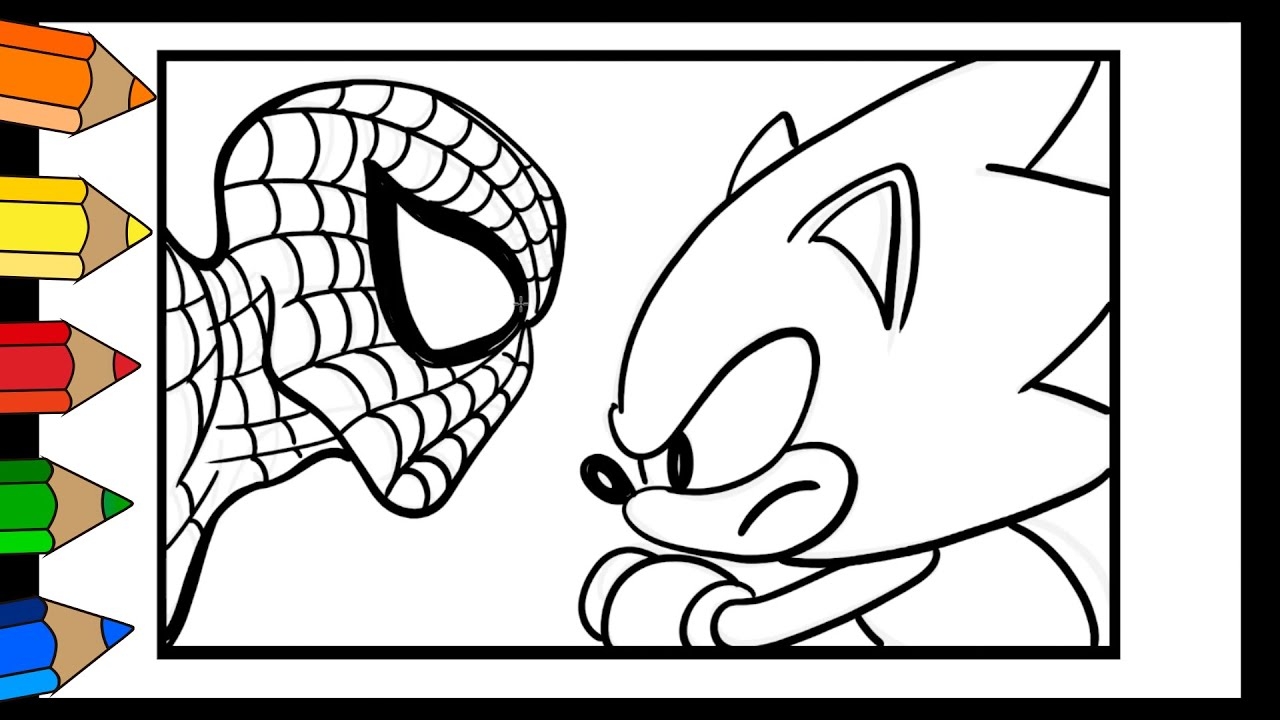 How To Draw SONIC And SPIDERMAN Coloring Pages Drawing And Coloring YouTube How To Draw SONIC And SPIDERMAN Coloring Pages Drawing And Coloring YouTube