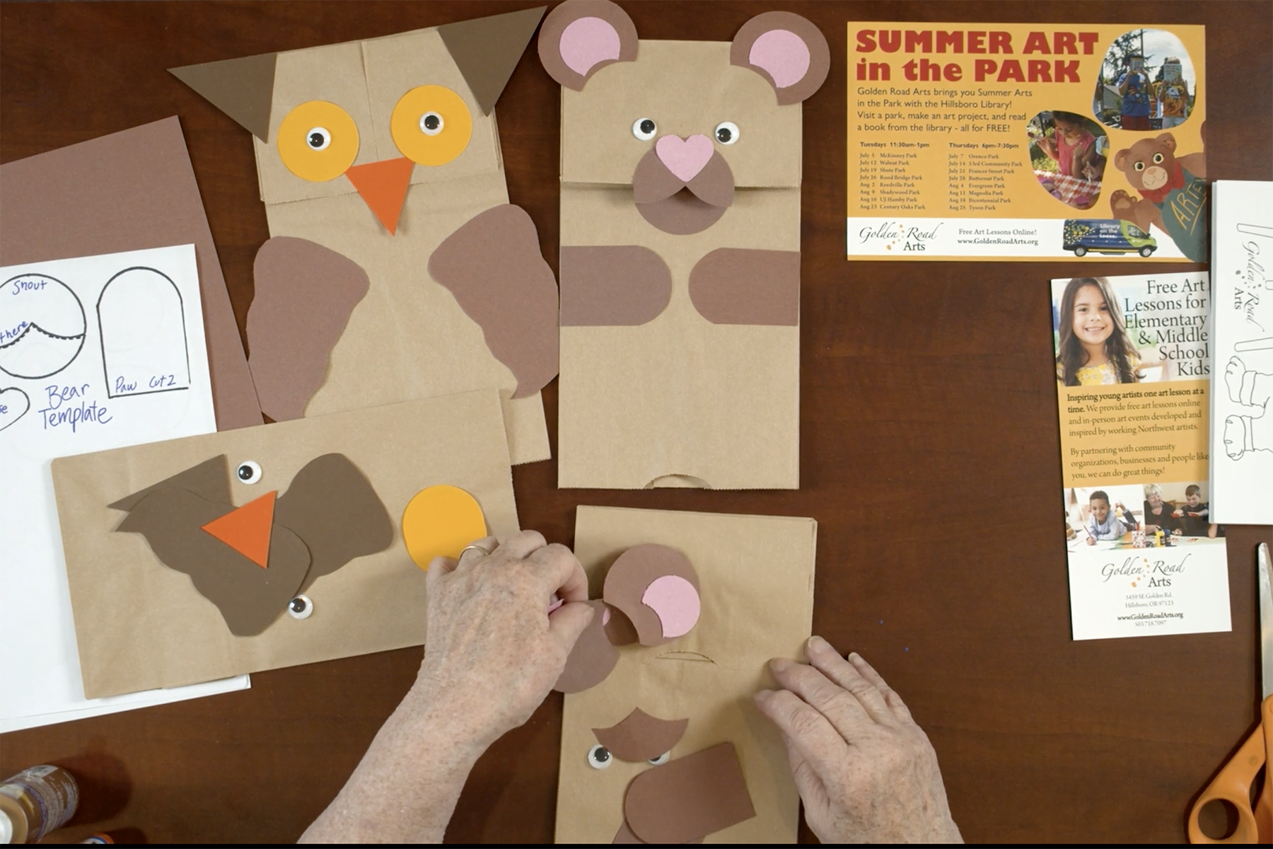 How To Make Paper Bag Puppets Golden Road Arts How To Make Paper Bag Puppets Golden Road Arts