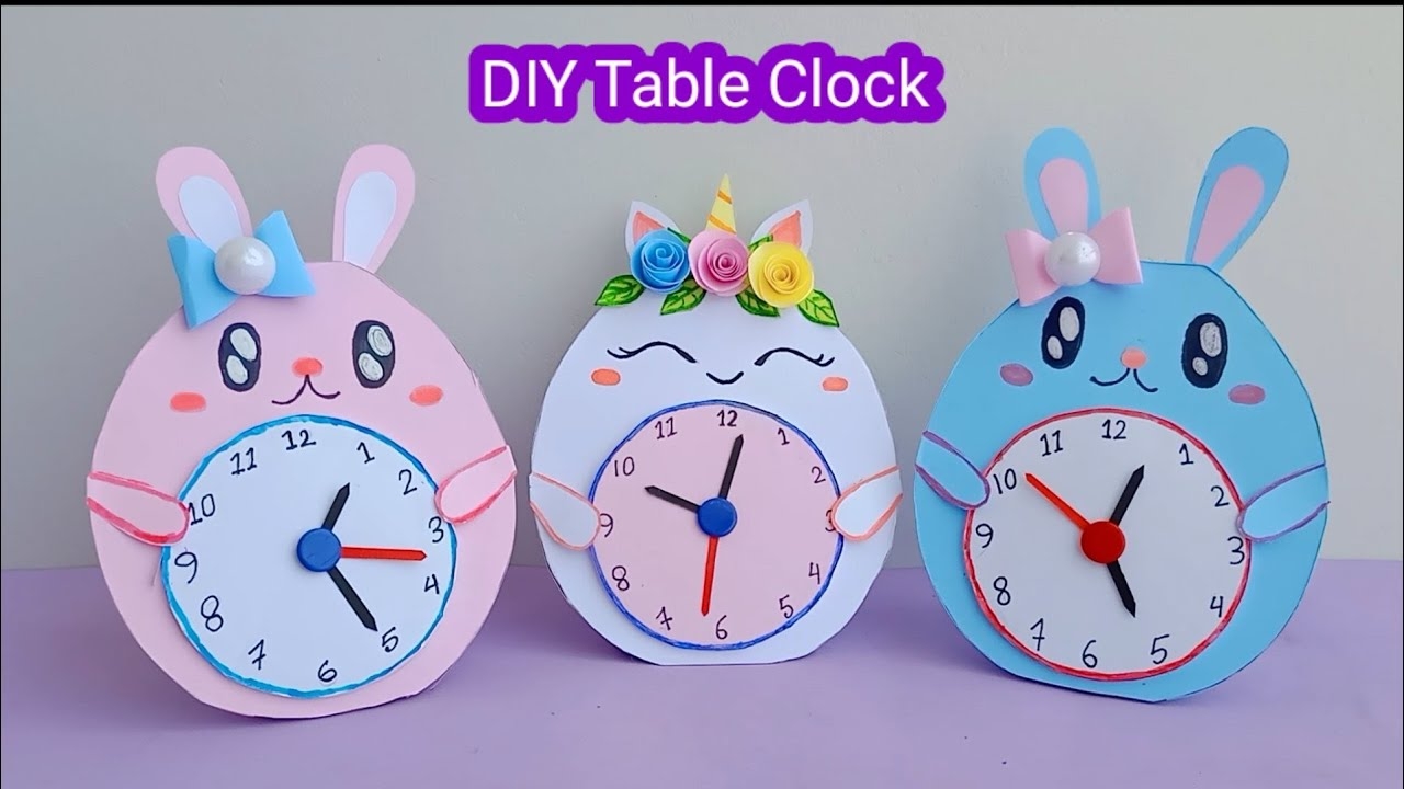 How To Make Paper Table Clock School Project DIY Table Clock Origami Craft Paper Craft YouTube