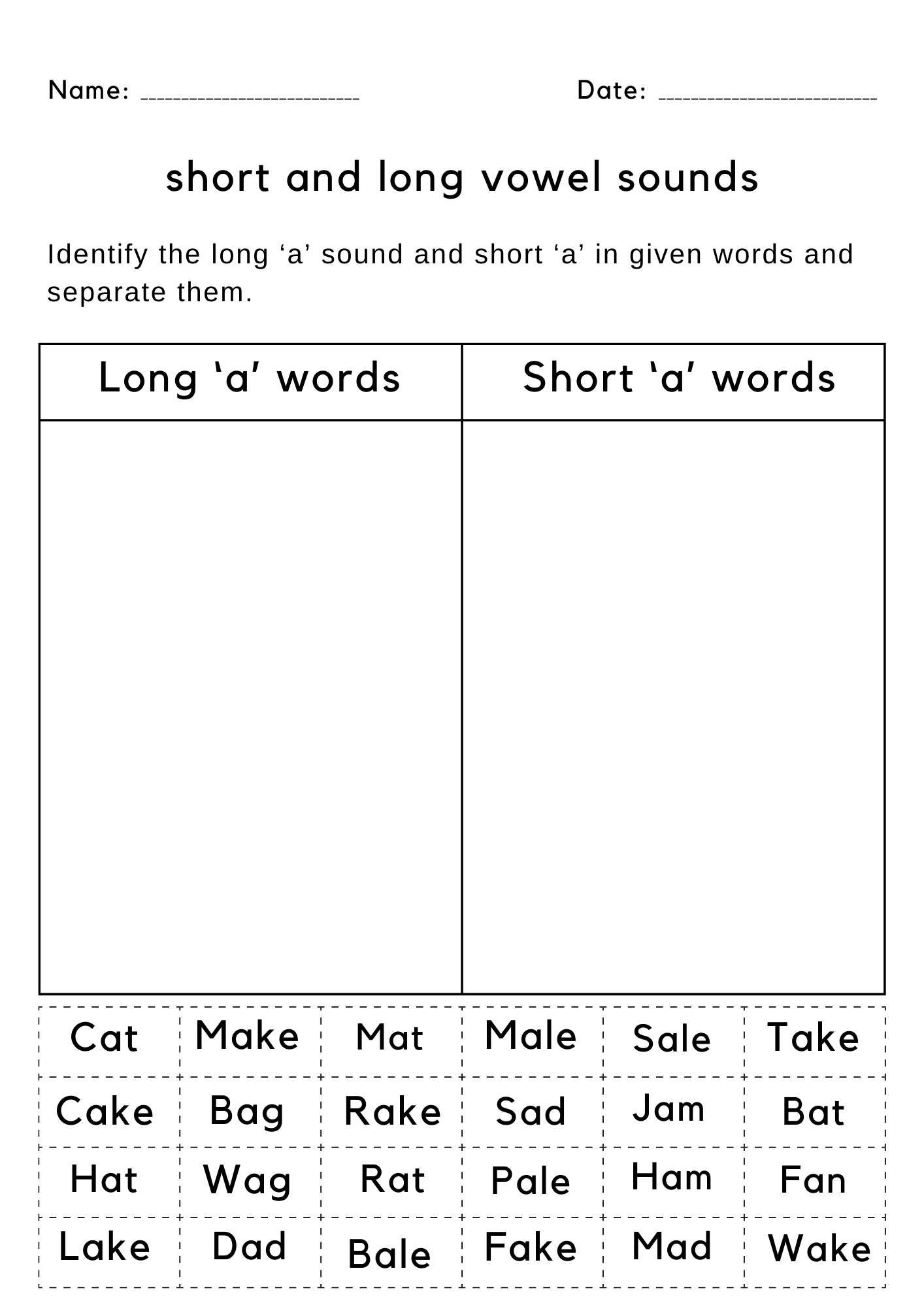 Identifying Long And Short Vowel Sounds Worksheets For Kindergarten Teaching Resources Identifying Long And Short Vowel Sounds Worksheets For Kindergarten Teaching Resources
