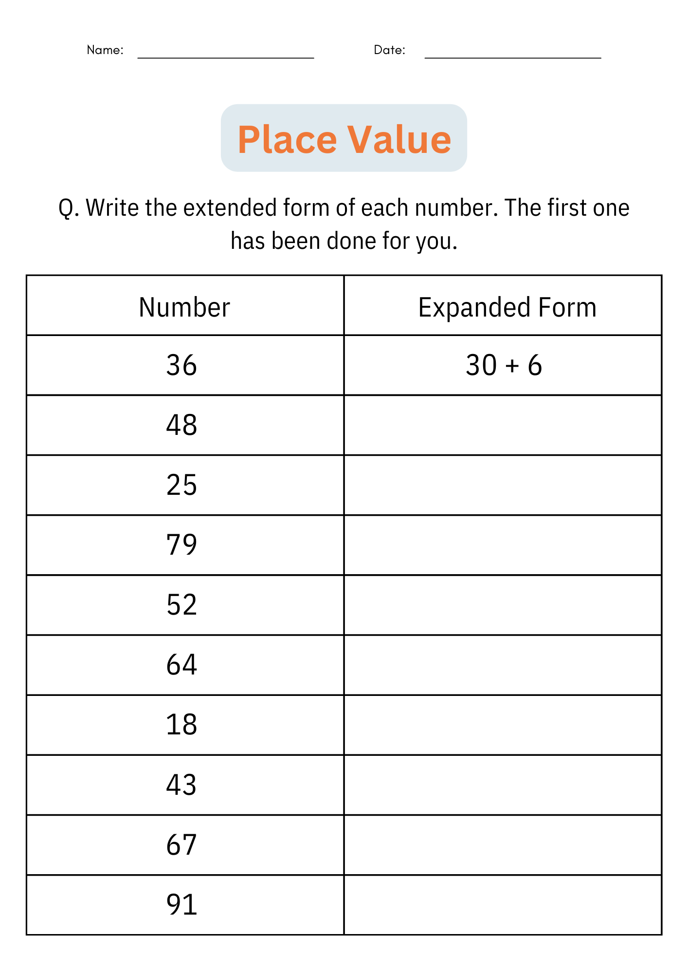 Identifying Place Value Number Math Activities Worksheets For 1st 2nd Grade Made By Teachers