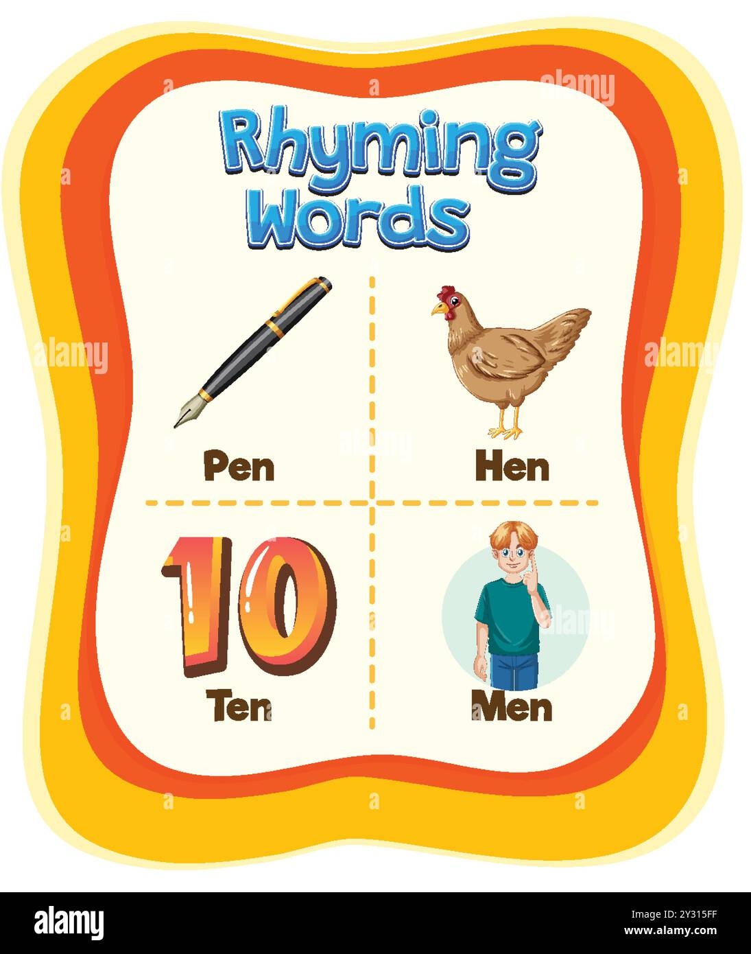Illustration Of Words That Rhyme With pen Stock Vector Image Art Alamy Illustration Of Words That Rhyme With pen Stock Vector Image Art Alamy