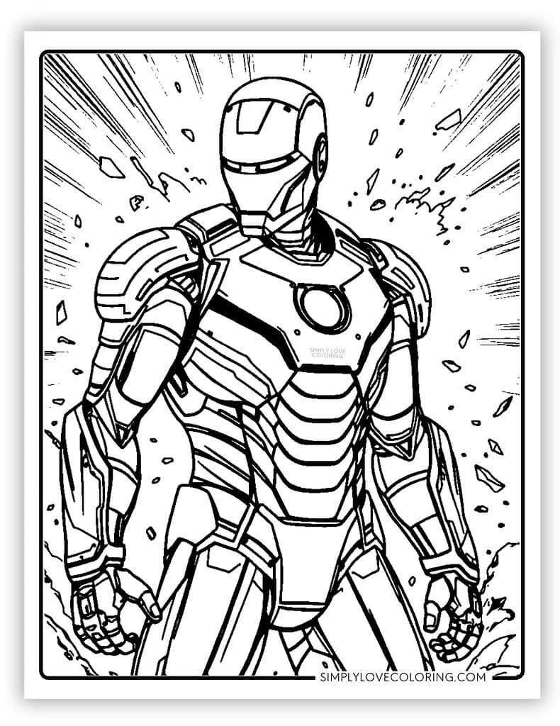 Iron Man Coloring Pages Free PDF Printables Simply Love Coloring