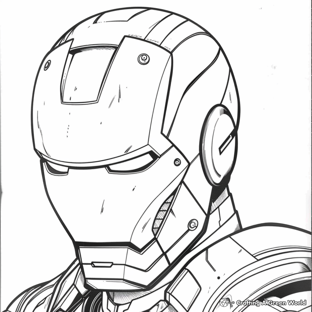 Iron Man Helmet Coloring Pages Free Printable 