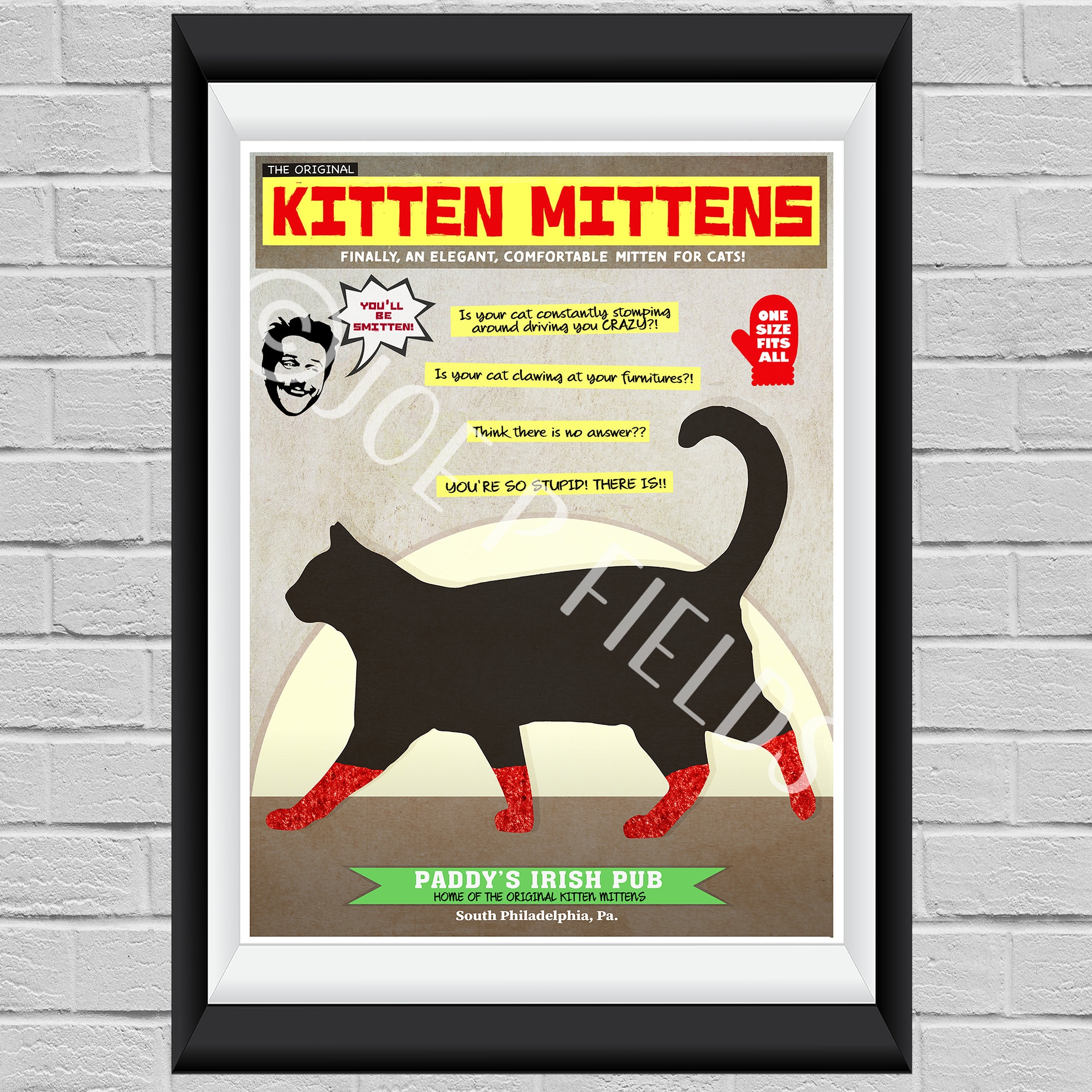It s Always Sunny In Philadelphia Kitten Mittens Advertisement Print Mittons Etsy Hong Kong