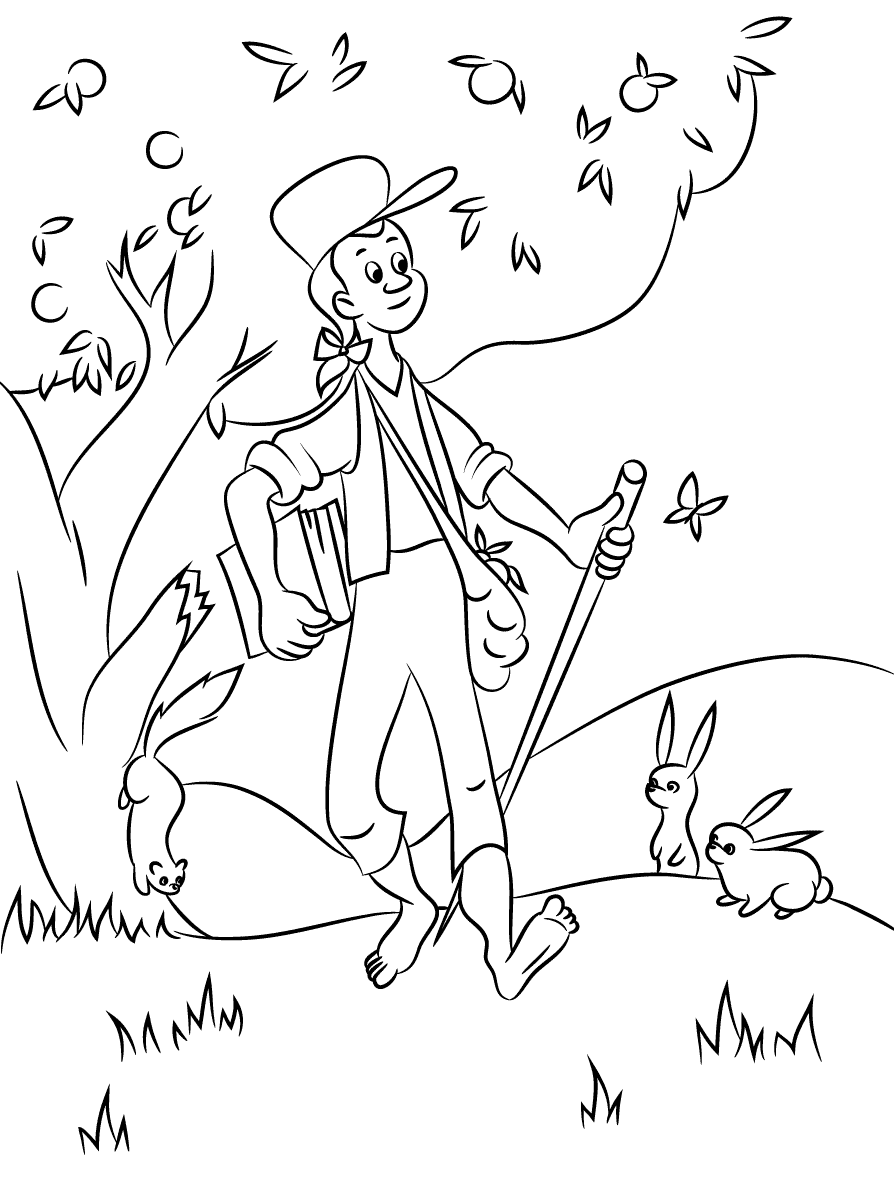 Johnny Appleseed Coloring Pages Best Coloring Pages For Kids