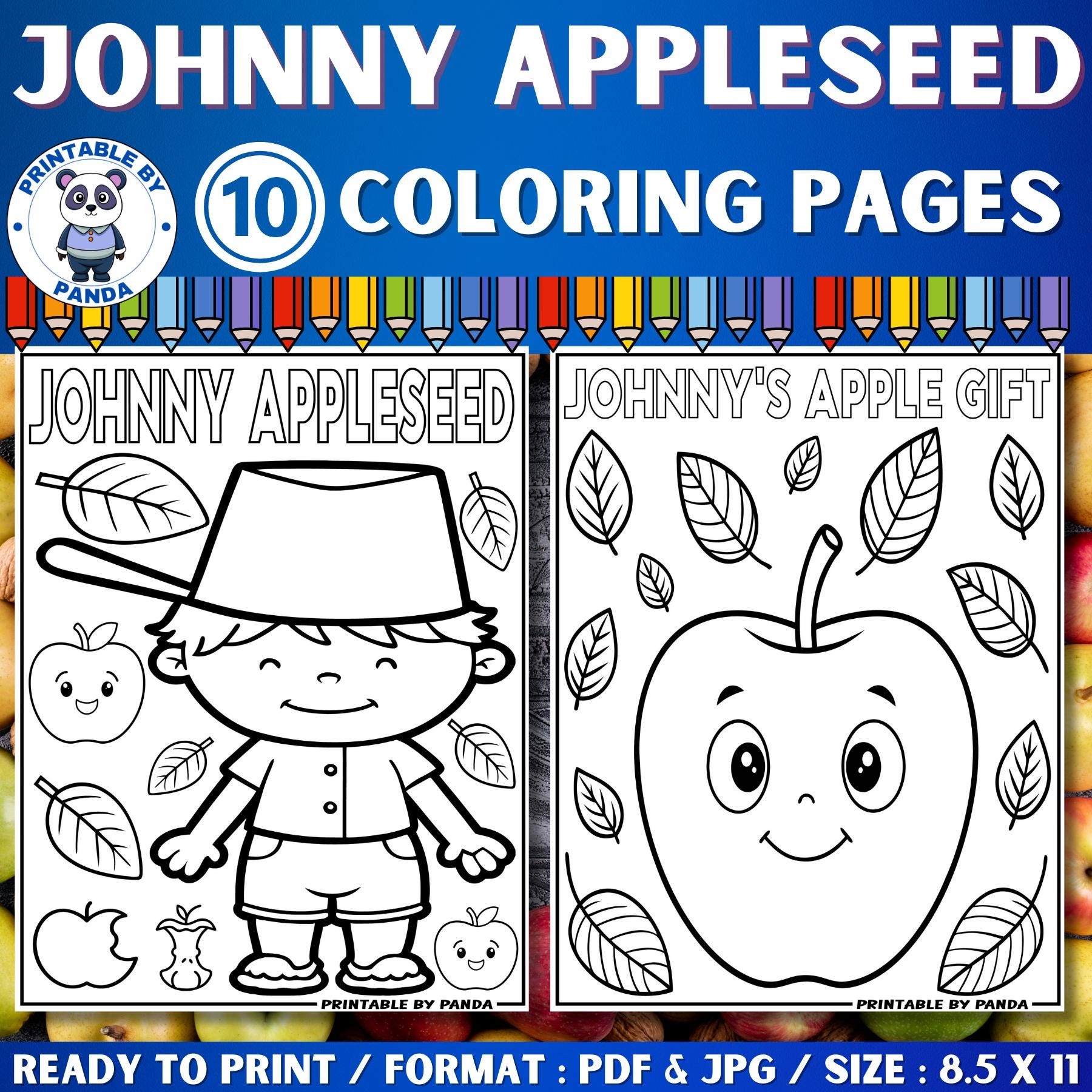 johnny appleseed color sheet