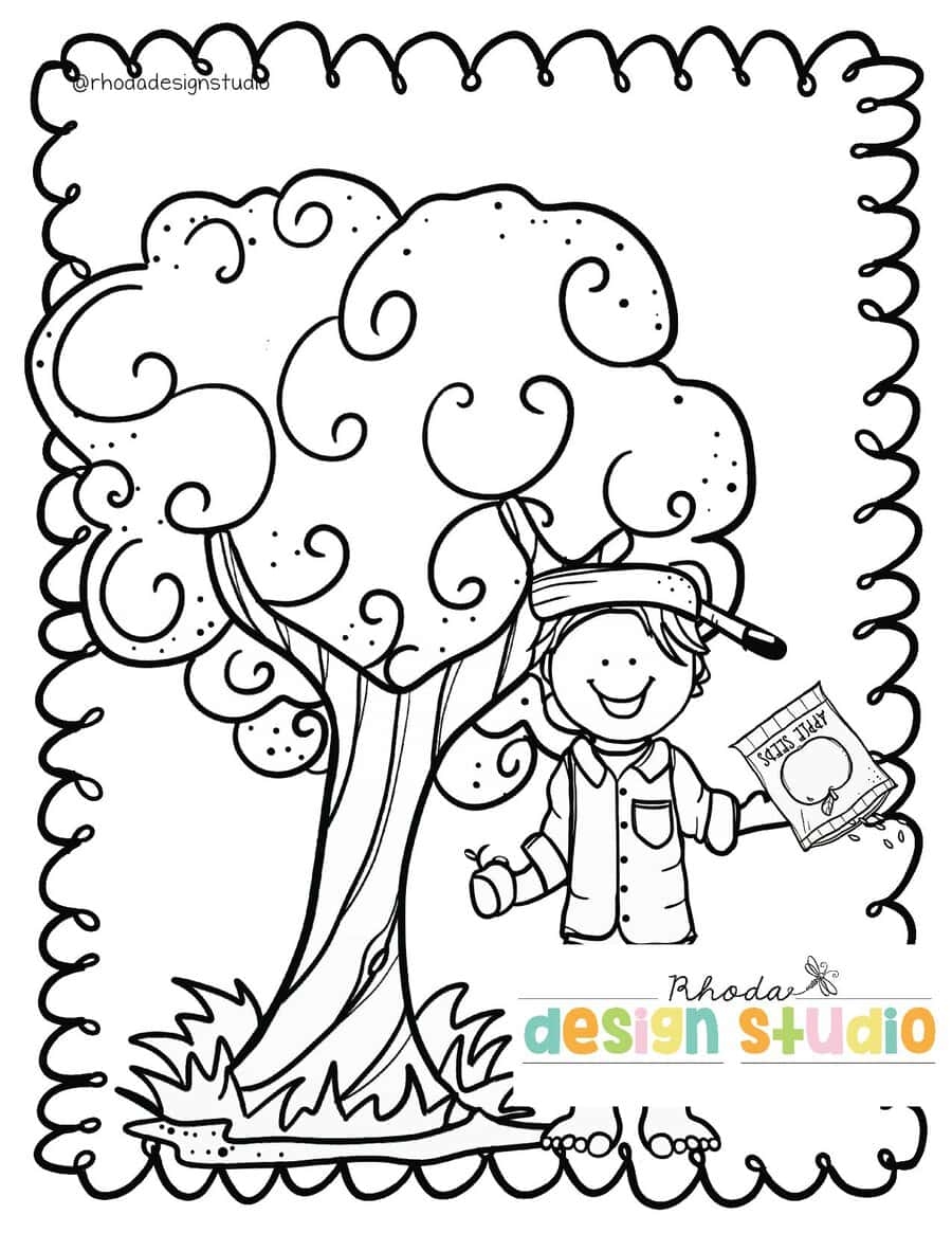 Johnny Appleseed Worksheets And Coloring Pages Johnny Appleseed Worksheets And Coloring Pages