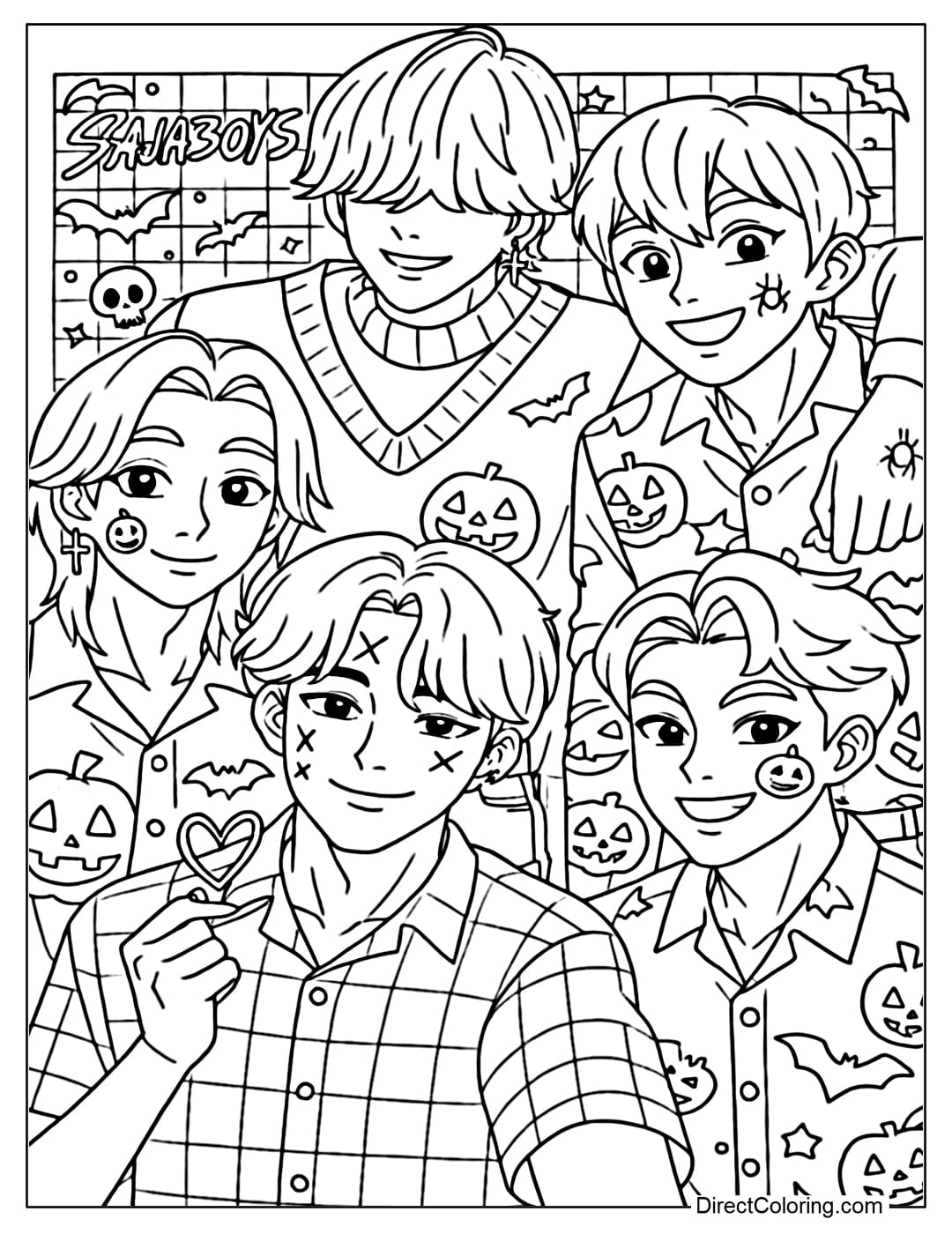 saja boys coloring page printable saja boys coloring page printable
