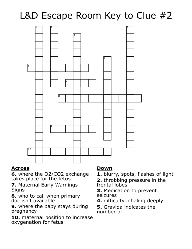 L D Escape Room Key To Clue 2 Crossword WordMint L D Escape Room Key To Clue 2 Crossword WordMint