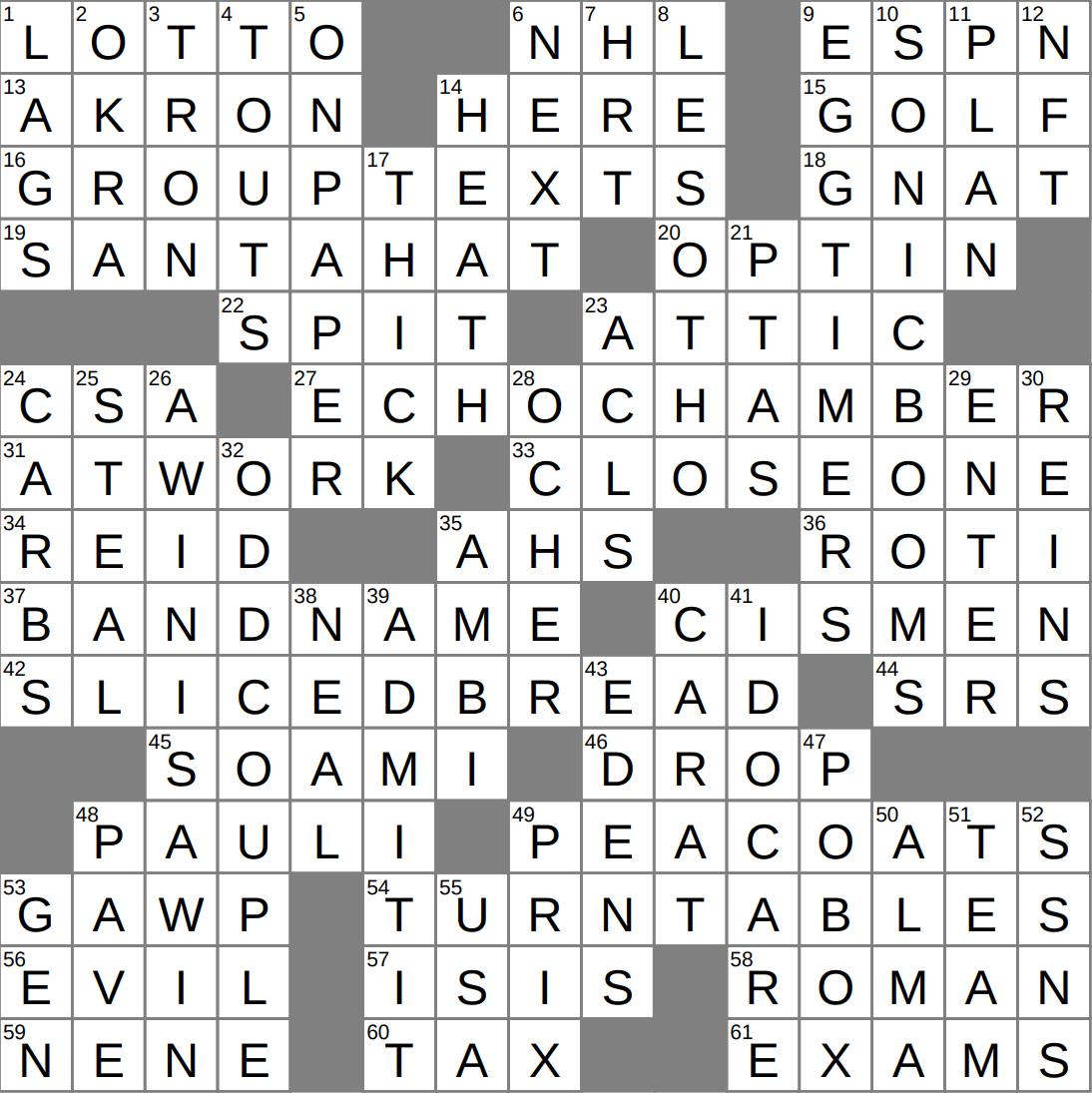 LA Times Crossword 15 Nov 25 Saturday LAXCrossword