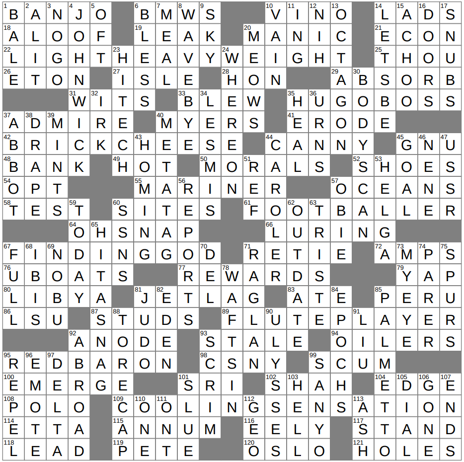 LA Times Crossword 21 Dec 25 Sunday LAXCrossword