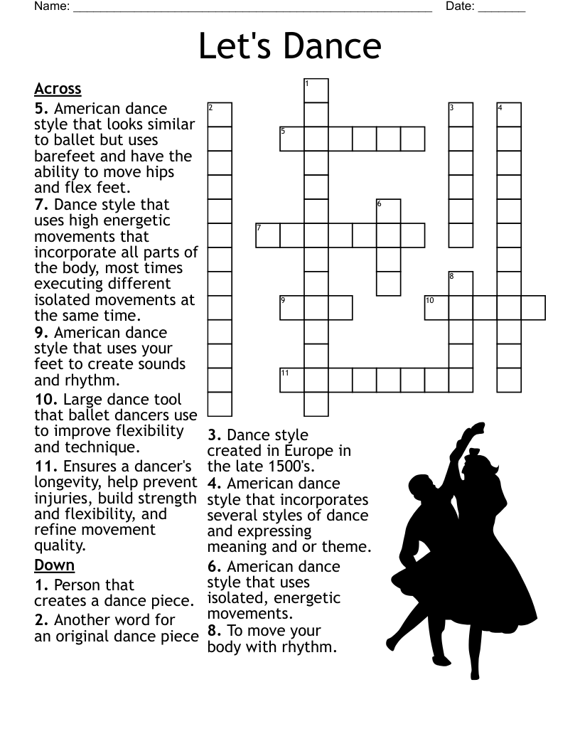 Let s Dance Crossword WordMint Let s Dance Crossword WordMint