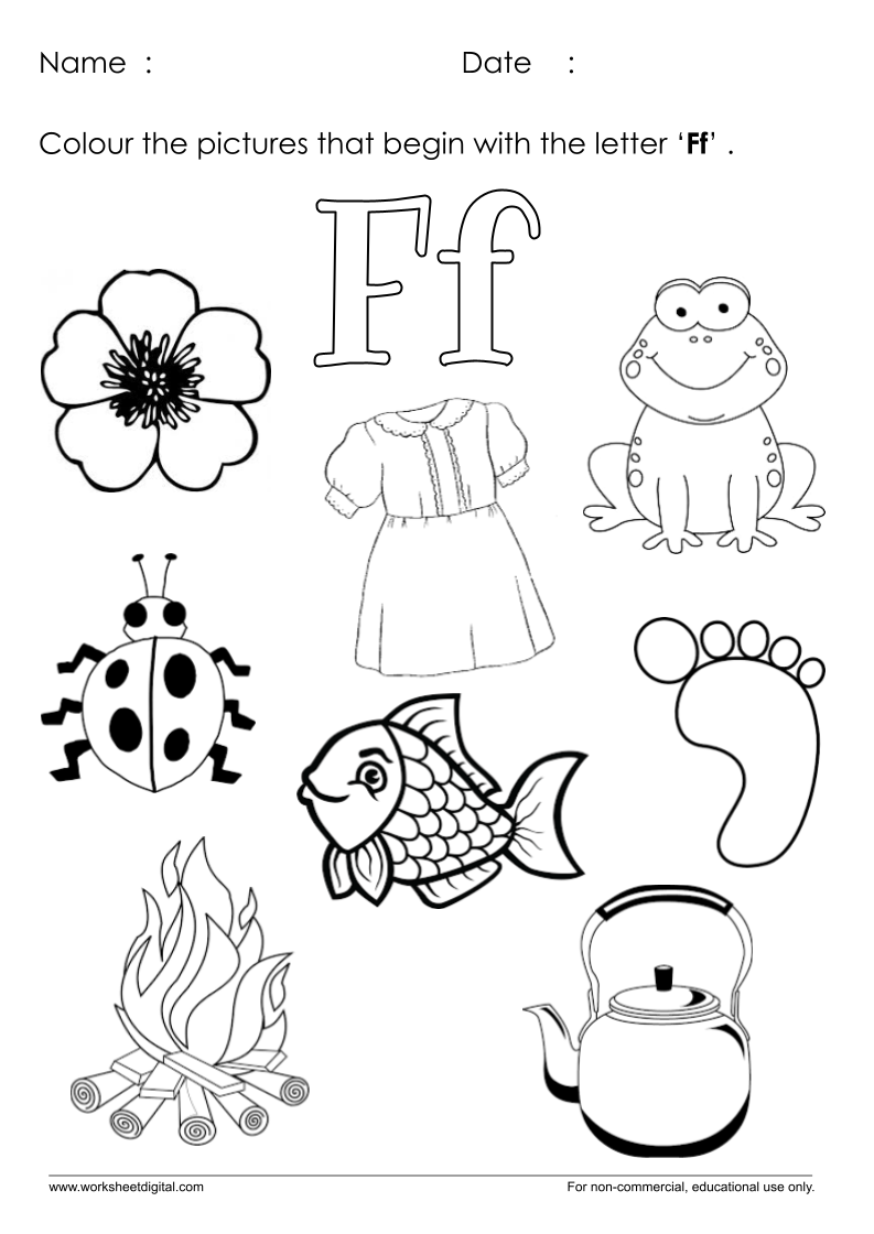 letter f worksheets for kindergarten