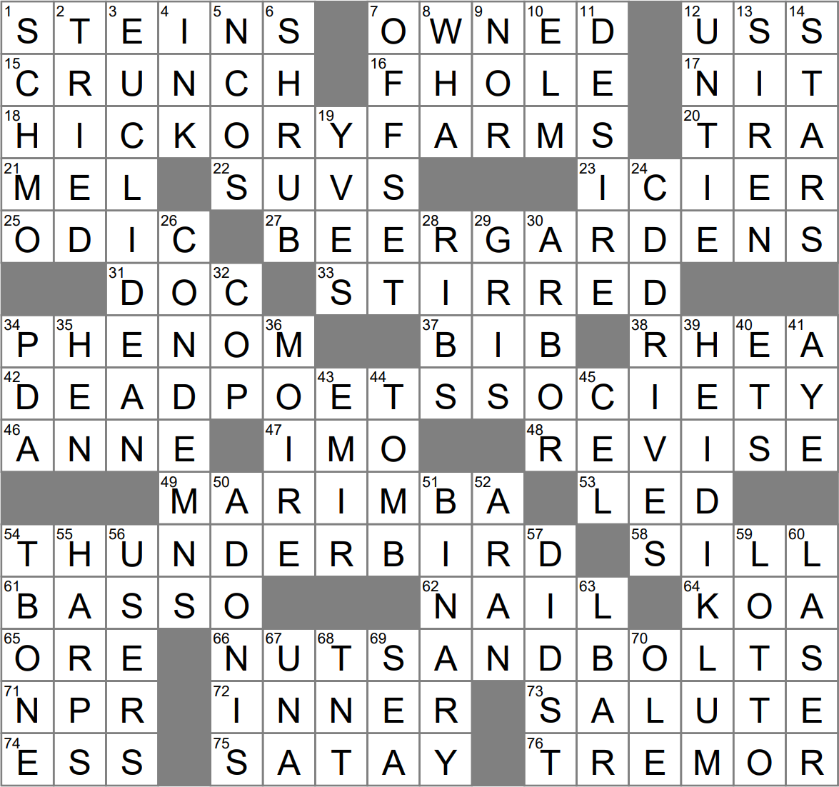 Letter shaped Violin Opening Crossword Clue Archives LAXCrossword