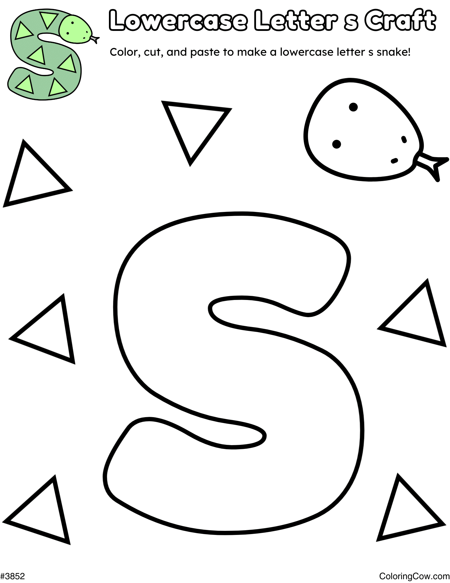 Lowercase Letter S Snake Craft