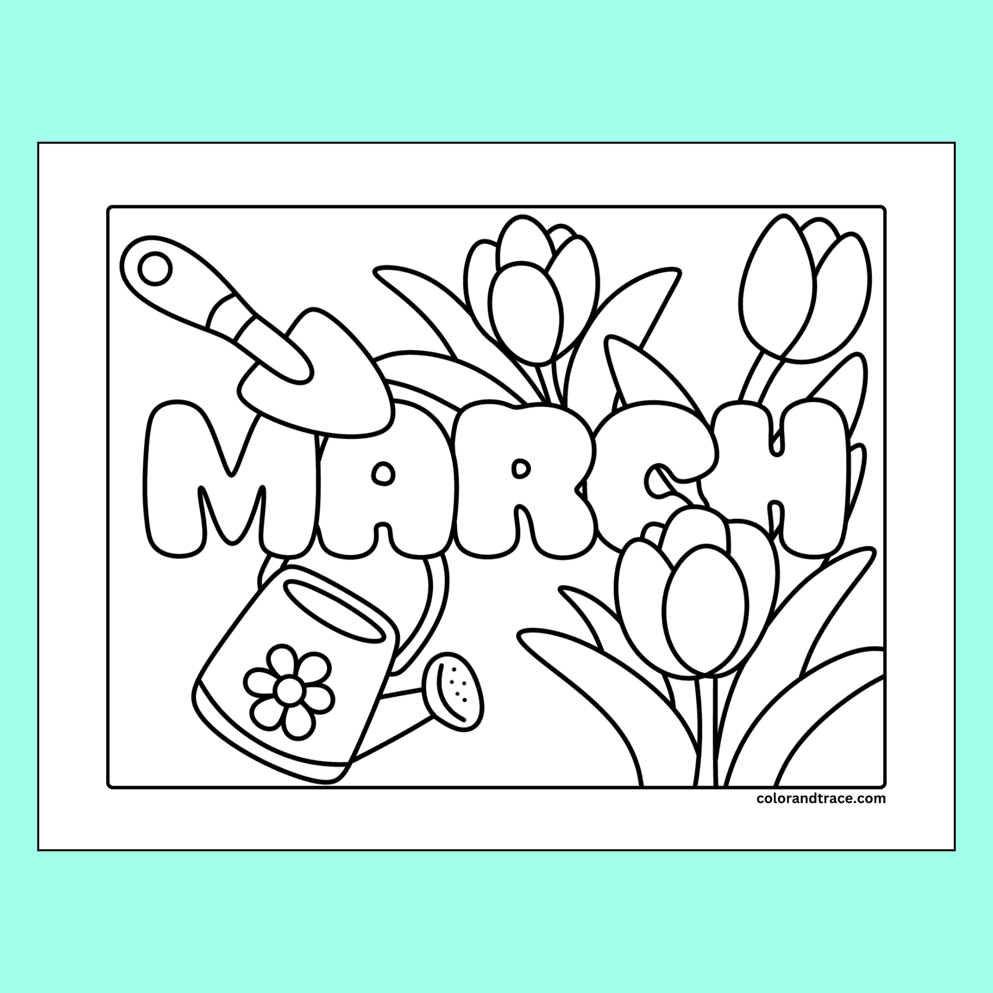 March Coloring Page Free Printable For Kids Color And Trace March Coloring Page Free Printable For Kids Color And Trace