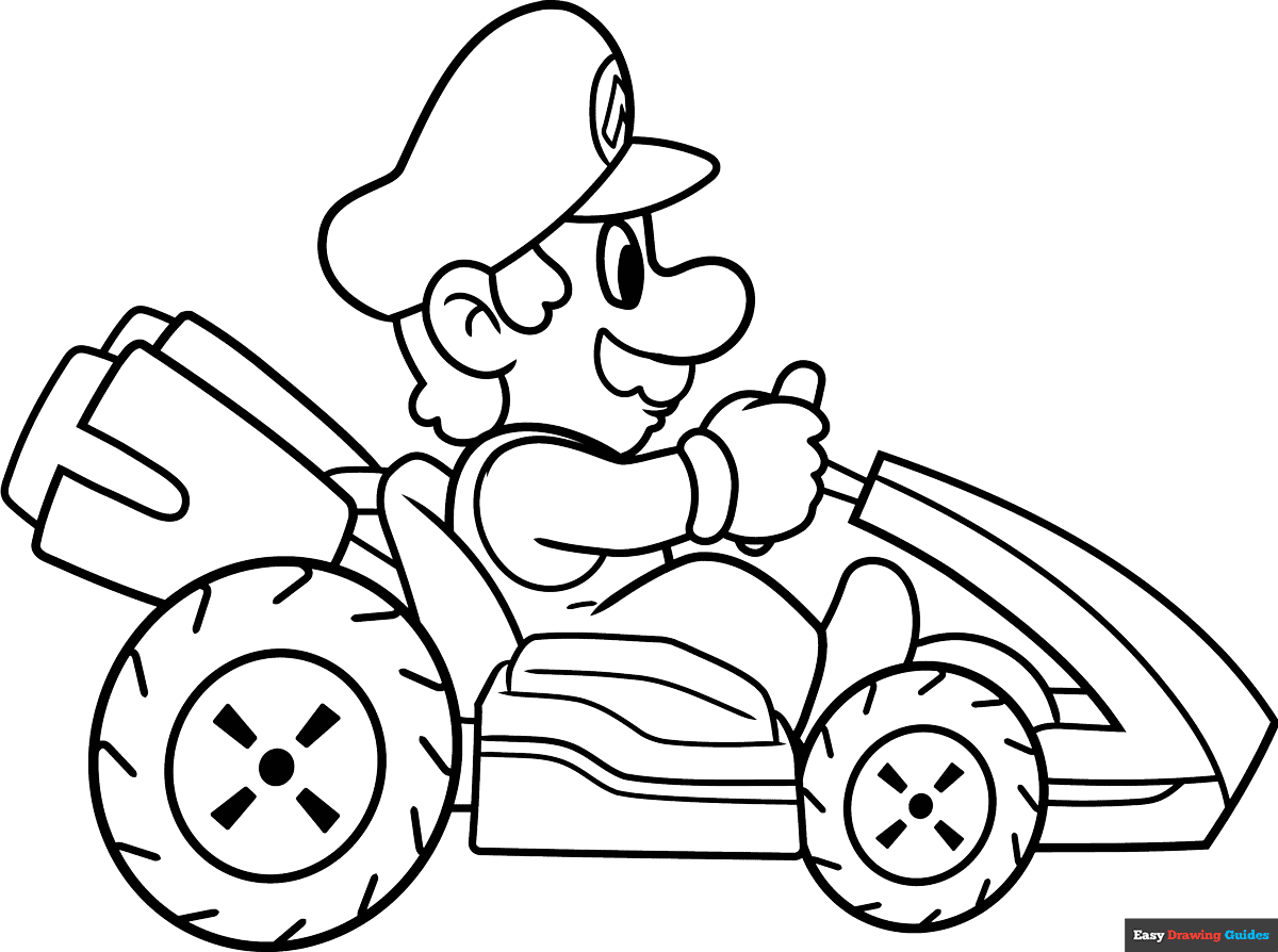 Mario Kart Coloring Page Easy Drawing Guides Mario Kart Coloring Page Easy Drawing Guides