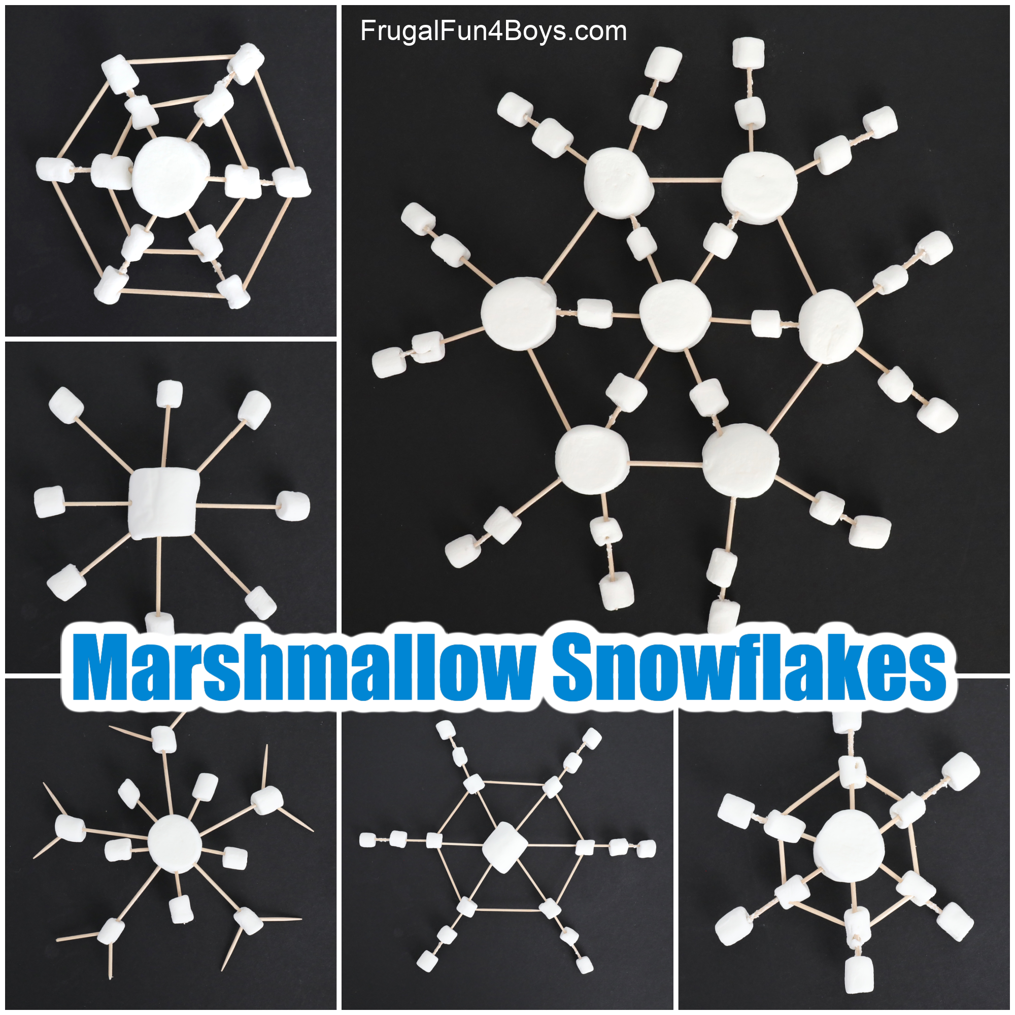 Marshmallow Snowflakes Winter STEM Activity Frugal Fun For Boys And Girls