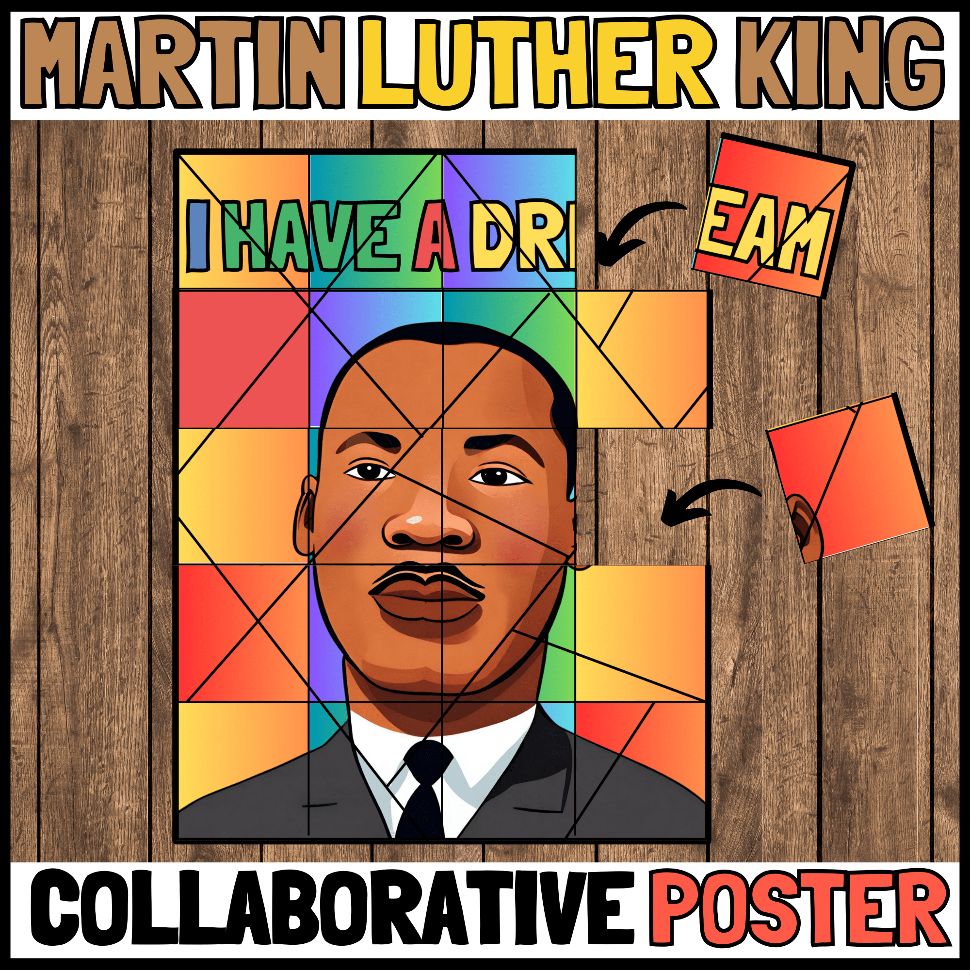 Martin Luther King Jr Collaborative Poster MLK Day Poster Bulletin Board Ideas Made By Teachers Martin Luther King Jr Collaborative Poster MLK Day Poster Bulletin Board Ideas Made By Teachers