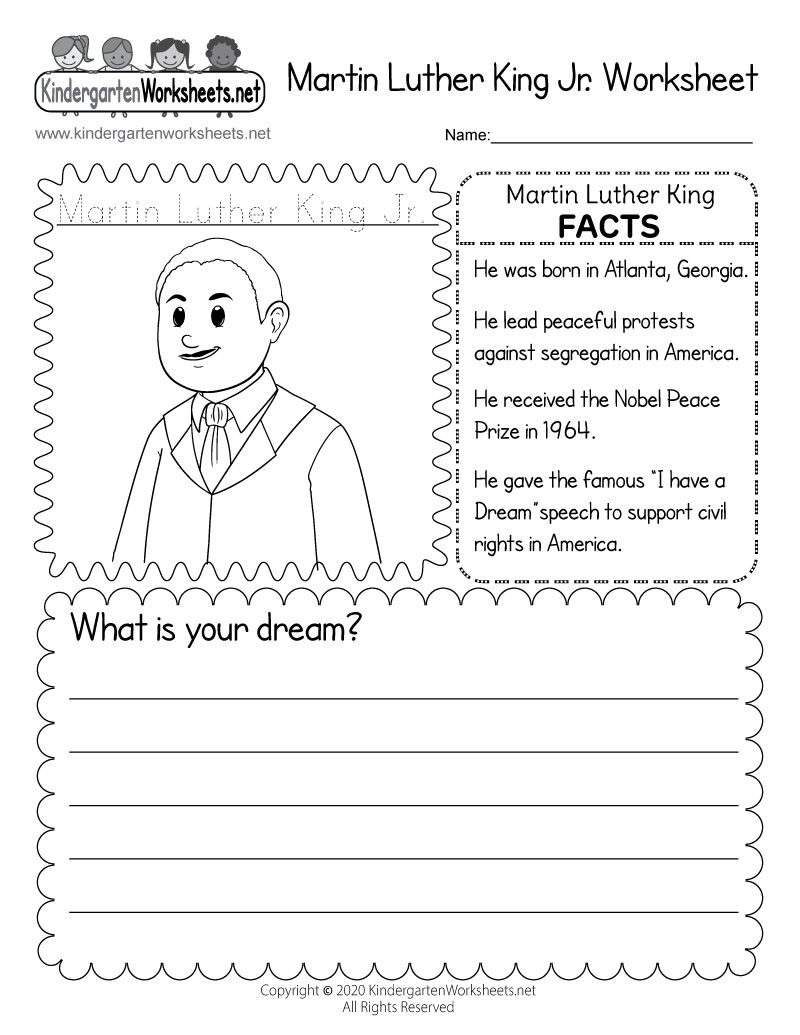 martin luther king activity