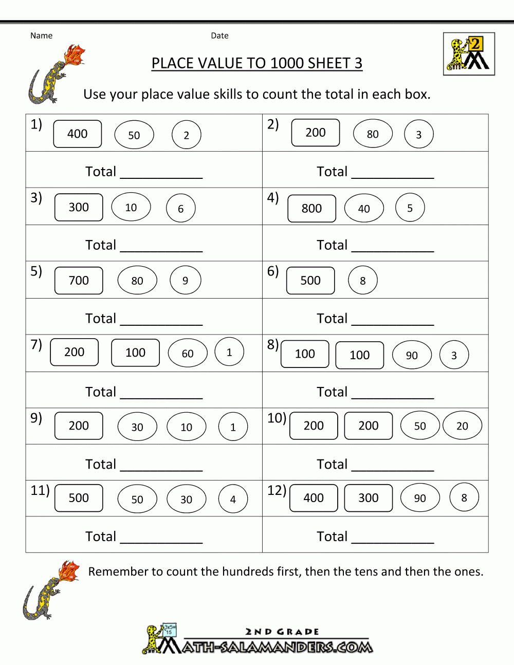Math Place Value Worksheets To Hundreds Math Place Value Worksheets To Hundreds