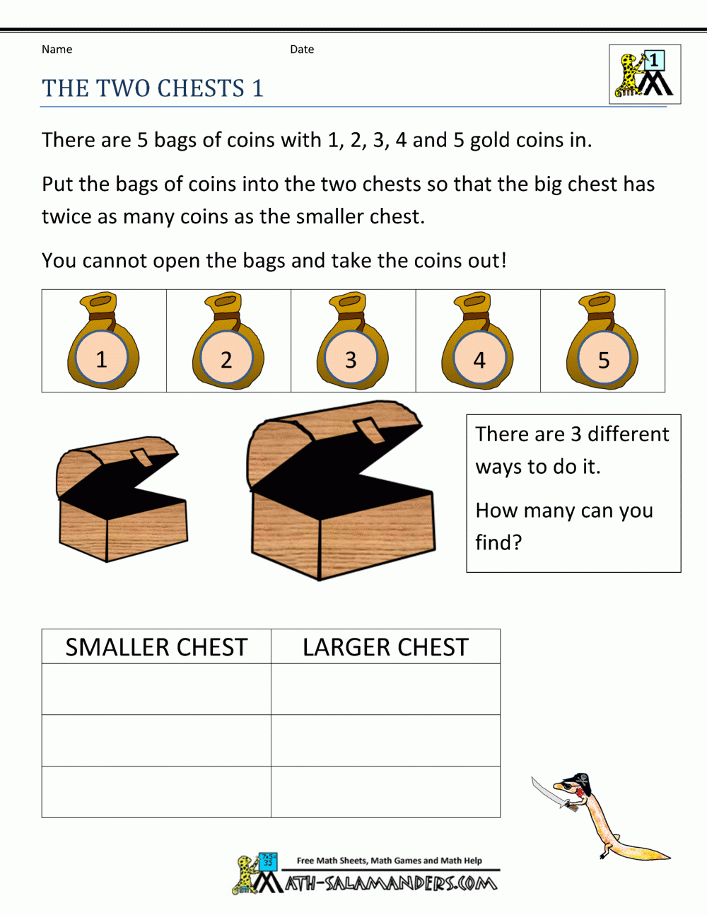 Math Puzzles For 1st Grade