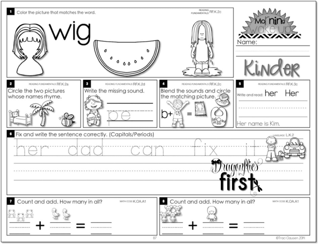 morning work for first graders morning work for first graders