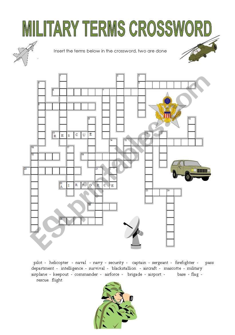 military unit crossword clue